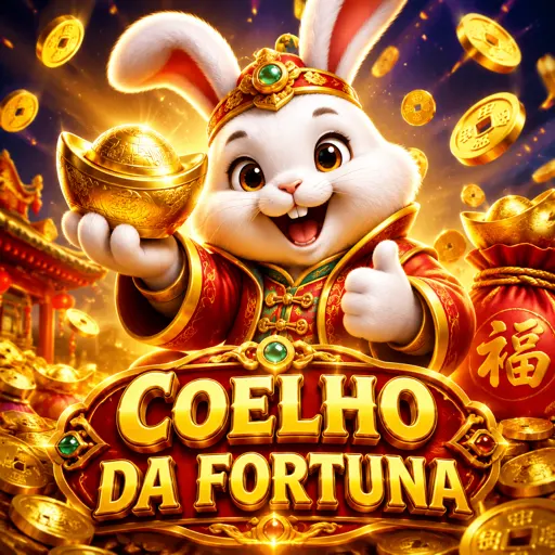 Tela do Fortune Rabbit com símbolos dourados de fortuna